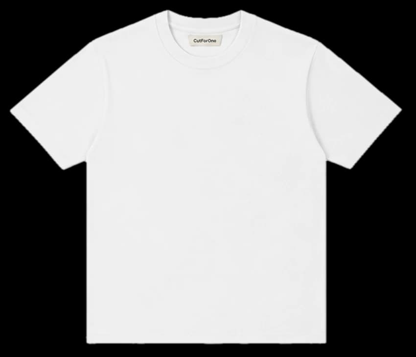 White CutForOne tee